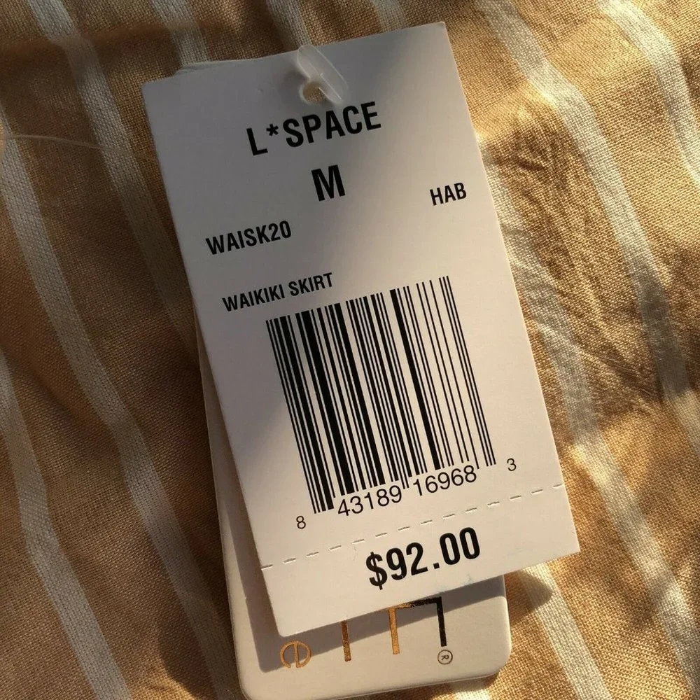 L*SPACE Waikiki Skorts Harborside Stripe Yellow Mustard Beach Resort M NWT $92